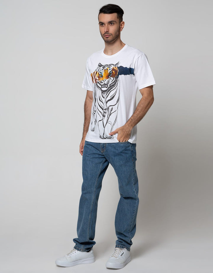 T Zone Short Sleeve T-Shirt Photoprint Thema Animal Tiger