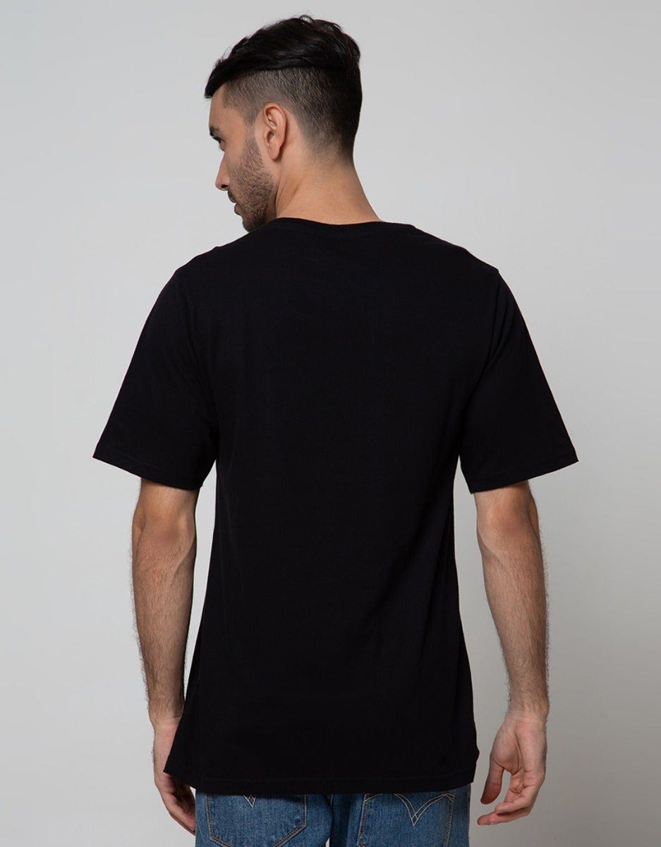 T Zone Short Sleeve T-Shirt Print Theme Emoji Spoof On Pocket Side