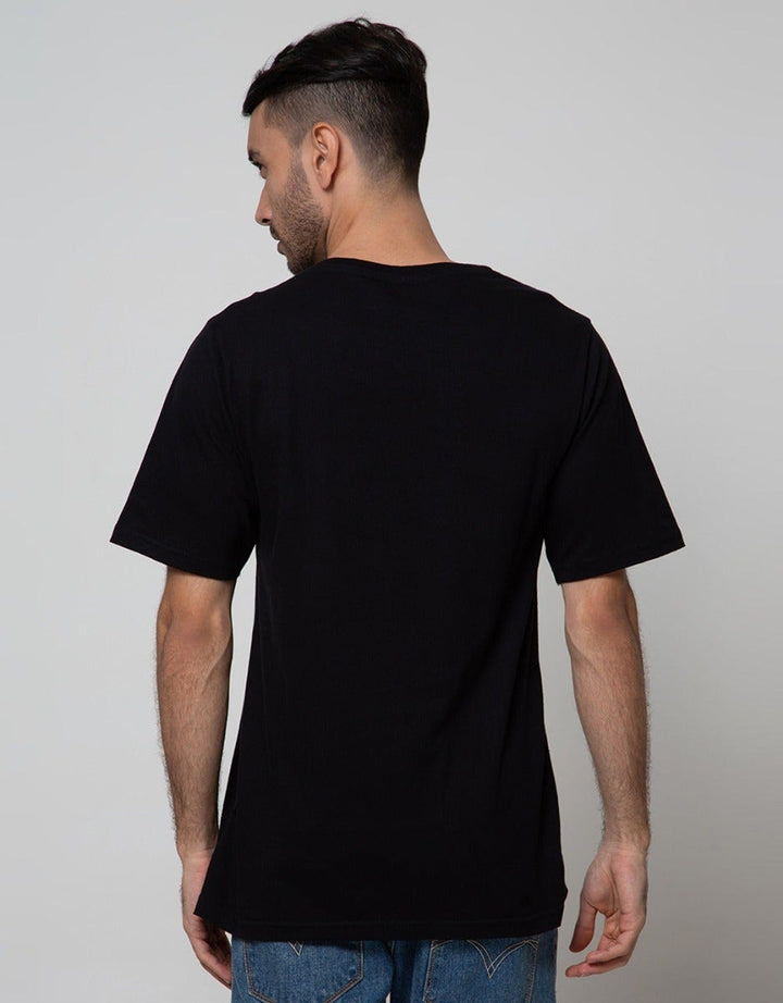 T Zone Short Sleeve T-Shirt Print Theme Emoji Spoof On Pocket Side
