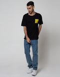 T Zone Short Sleeve T-Shirt Print Theme Emoji Spoof On Pocket Side