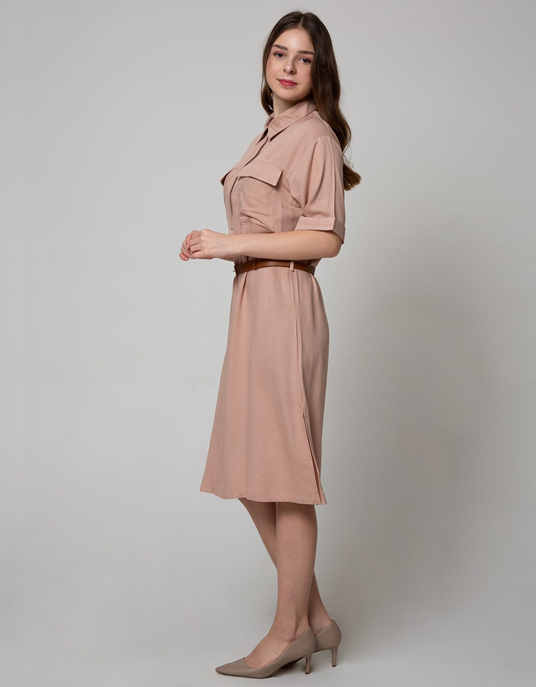 Connexion Short Sleeve Midi Dress Viscose
