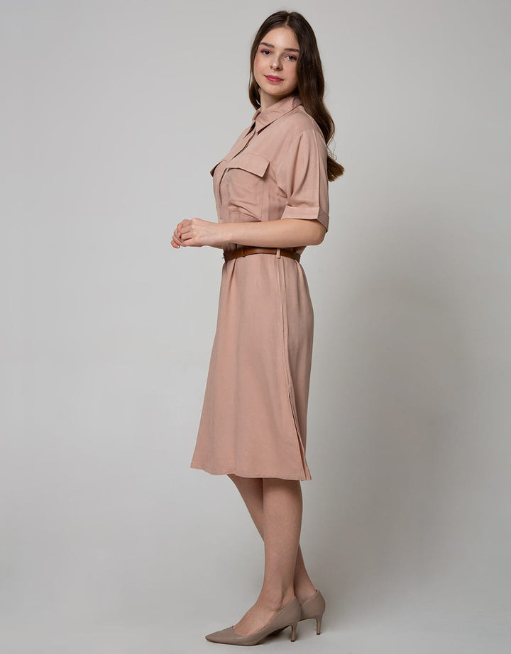Connexion Short Sleeve Midi Dress Viscose