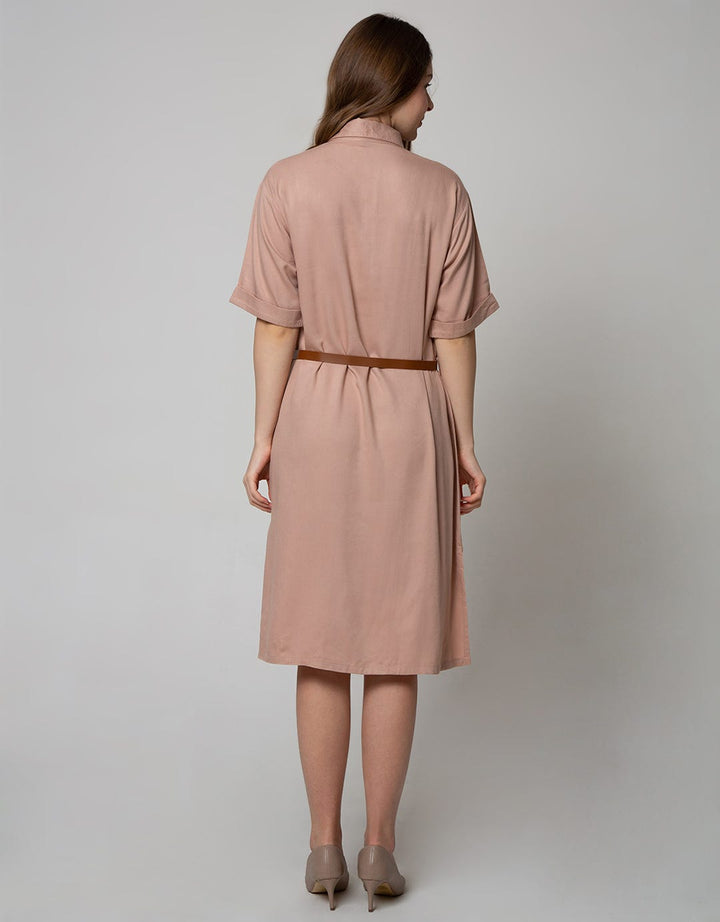 Connexion Short Sleeve Midi Dress Viscose