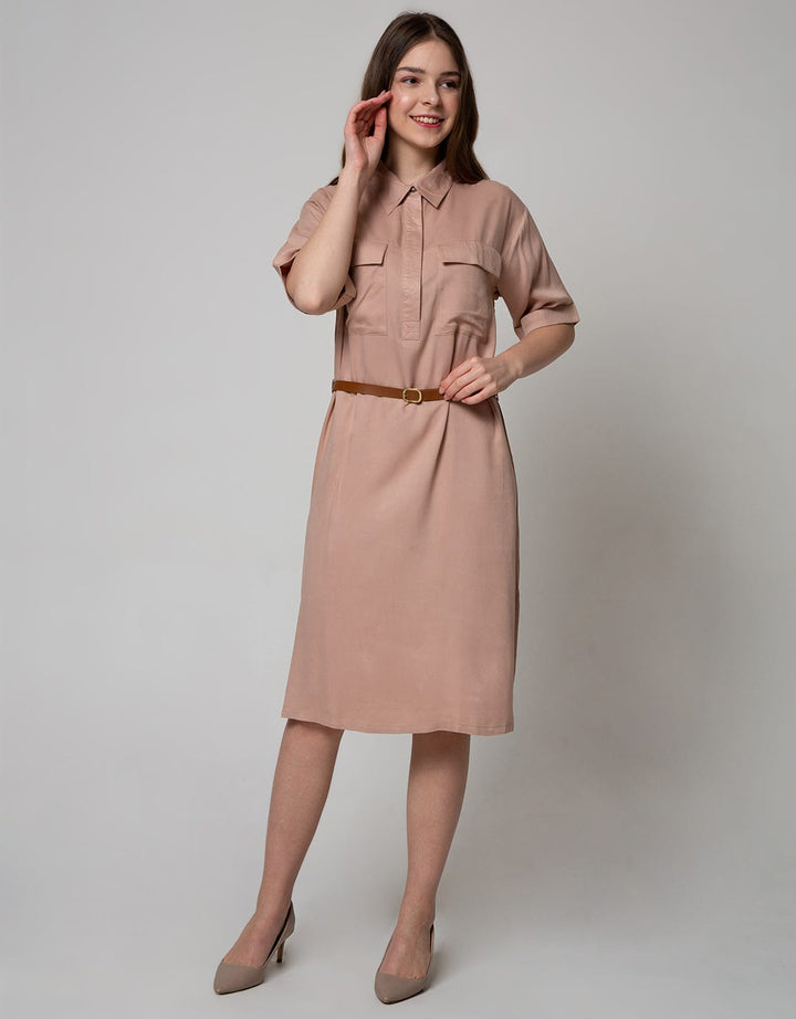 Connexion Short Sleeve Midi Dress Viscose