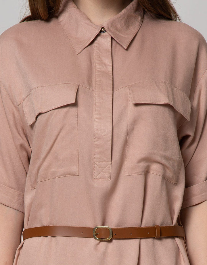 Connexion Short Sleeve Midi Dress Viscose