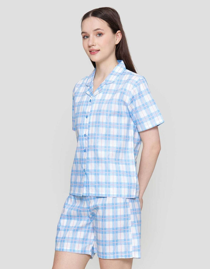 Nevada Checked Setelan Piyama Wanita