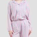 Nevada Woven Stripe Combi Setelan Piyama Wanita