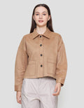 St. Yves Suede Pocketed Outer Jaket Wanita
