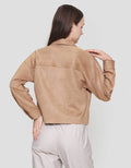 St. Yves Suede Pocketed Outer Jaket Wanita