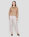 St. Yves Suede Pocketed Outer Jaket Wanita