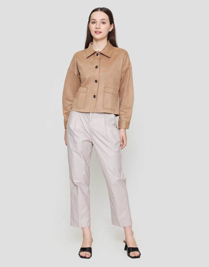 St. Yves Suede Pocketed Outer Jaket Wanita