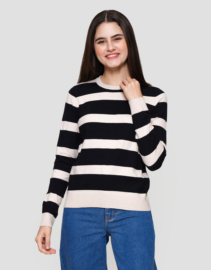 St. Yves Soft Touch Stripes Crew Neck Sweater Wanita