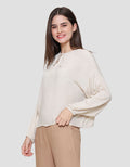 St Yves Crinkle Viscose Loose Tie Neck Blouse Wanita