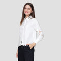 St Yves Linen Blend Shirt With Broderie Kemeja Wanita