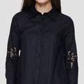 St Yves Linen Blend Shirt With Broderie Kemeja Wanita