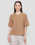 St. Yves Boxy Suede Blouse Wanita