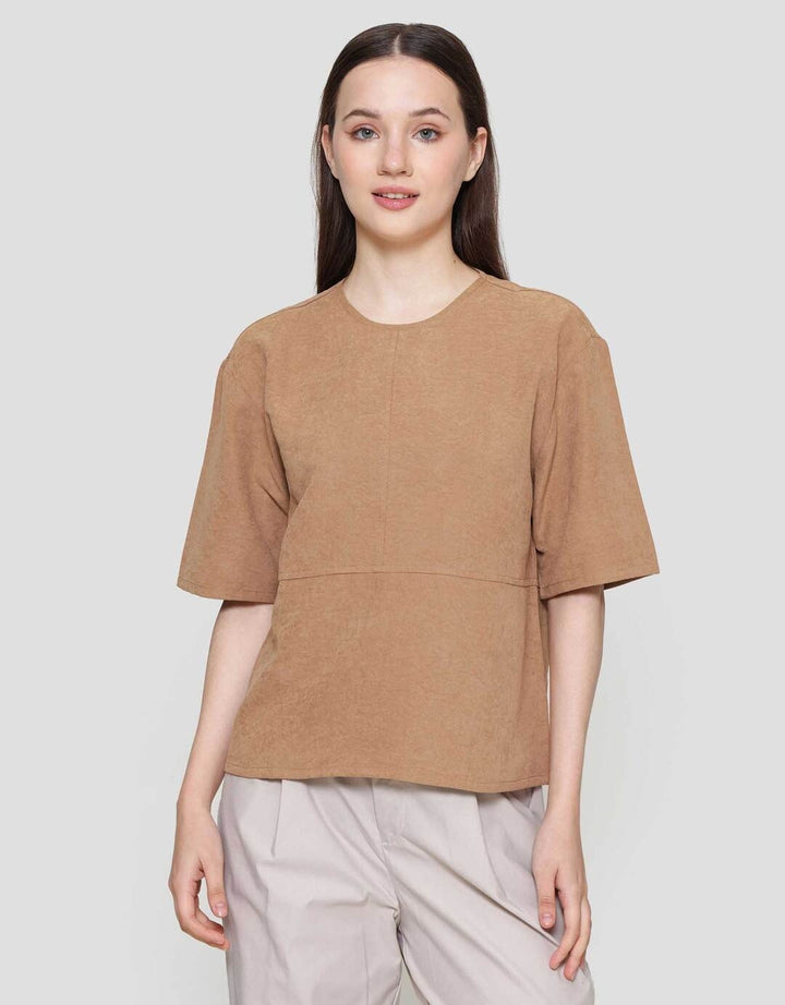 St. Yves Boxy Suede Blouse Wanita