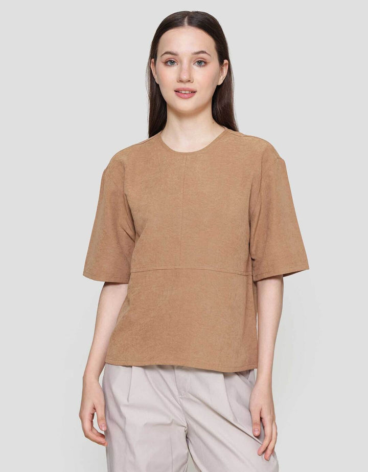 St. Yves Boxy Suede Blouse Wanita