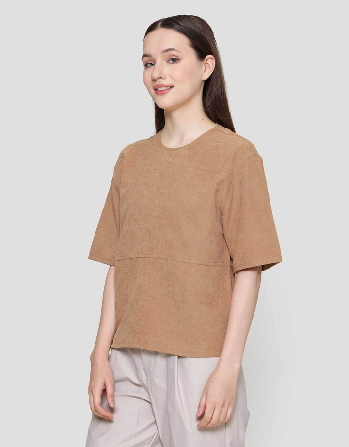 St. Yves Boxy Suede Blouse Wanita