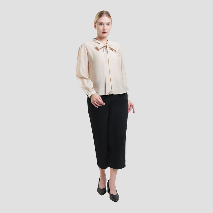 St. Yves Ribbon Neck Blouse Wanita