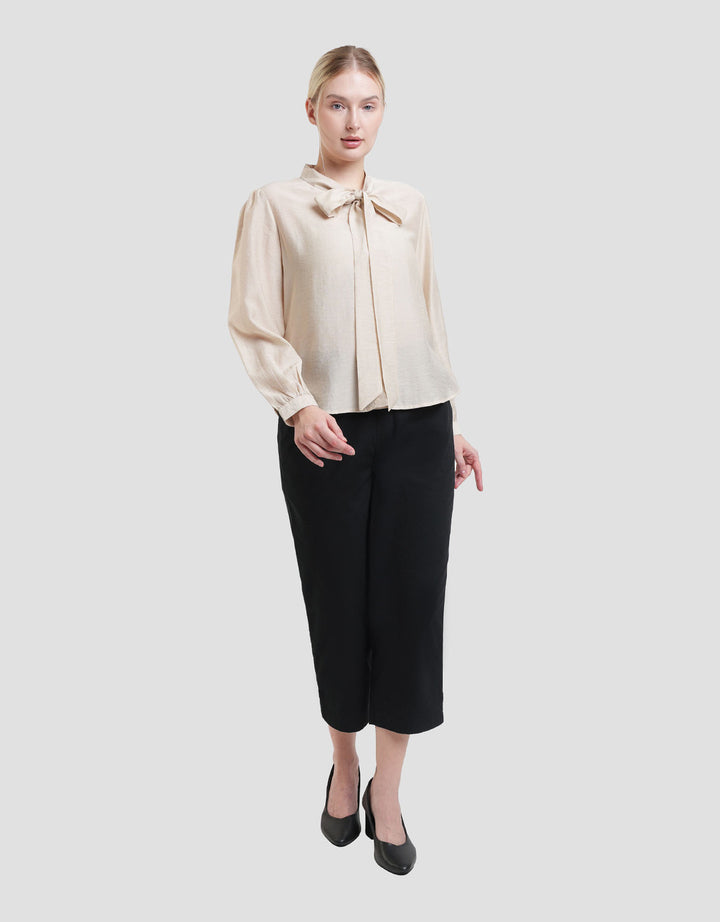 St. Yves Ribbon Neck Blouse Wanita