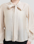 St. Yves Ribbon Neck Blouse Wanita