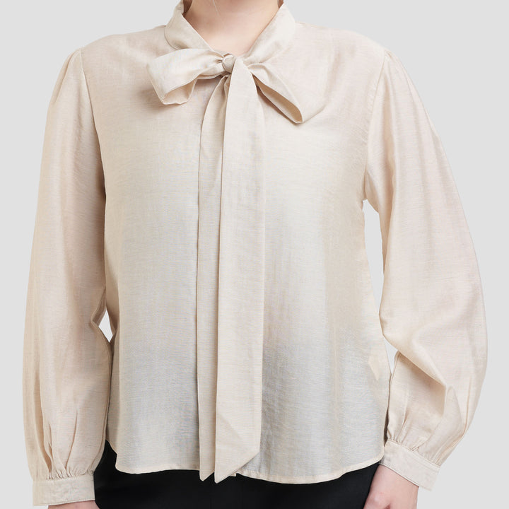 St. Yves Ribbon Neck Blouse Wanita