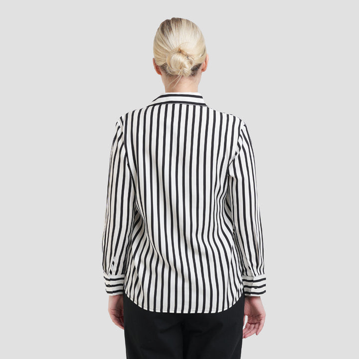 St. Yves Viscose Stripe V Neck Kemeja Wanita