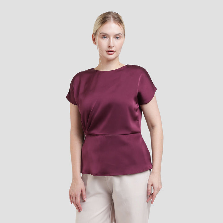 St. Yves Sateen Waisted Blouse Wanita