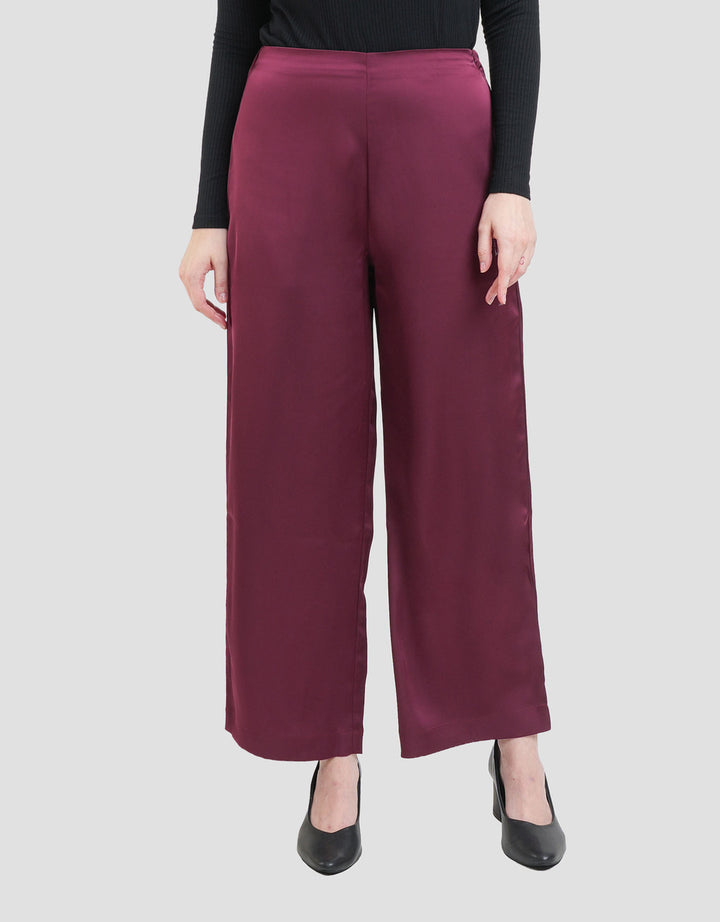 St. Yves Flowy Lightweight Sateen Straight Trouser Celana Wanita