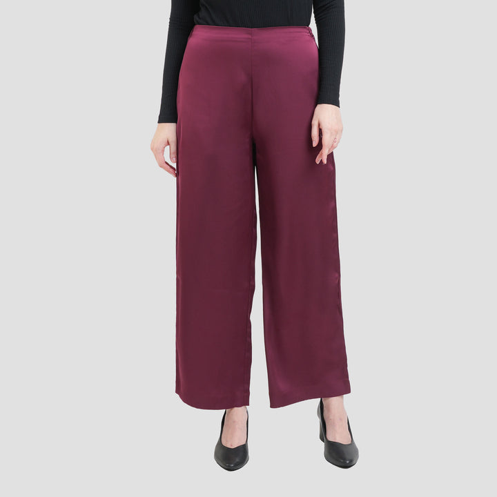 St. Yves Flowy Lightweight Sateen Straight Trouser Celana Wanita