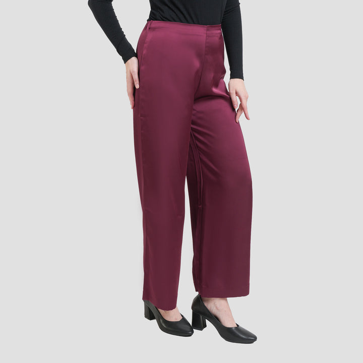 St. Yves Flowy Lightweight Sateen Straight Trouser Celana Wanita