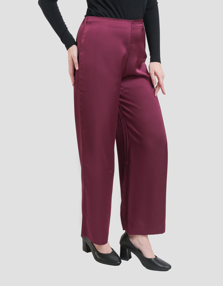 St. Yves Flowy Lightweight Sateen Straight Trouser Celana Wanita