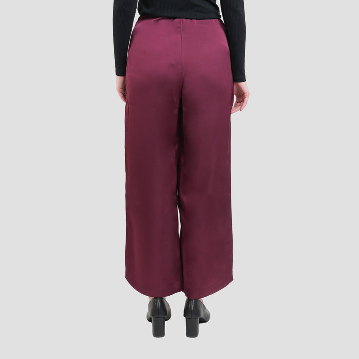 St. Yves Flowy Lightweight Sateen Straight Trouser Celana Wanita
