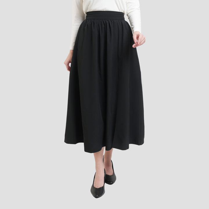 St. Yves Highwaist Flare With Over The Knee Slit Rok Midi Wanita