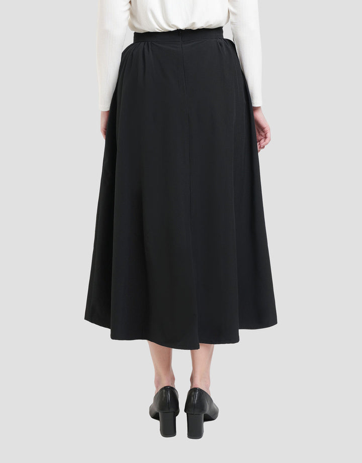 St. Yves Highwaist Flare With Over The Knee Slit Rok Midi Wanita