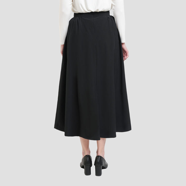 St. Yves Highwaist Flare With Over The Knee Slit Rok Midi Wanita