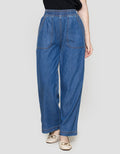 St. Yves Raw Washed Contrast Stitch Celana Denim Wanita