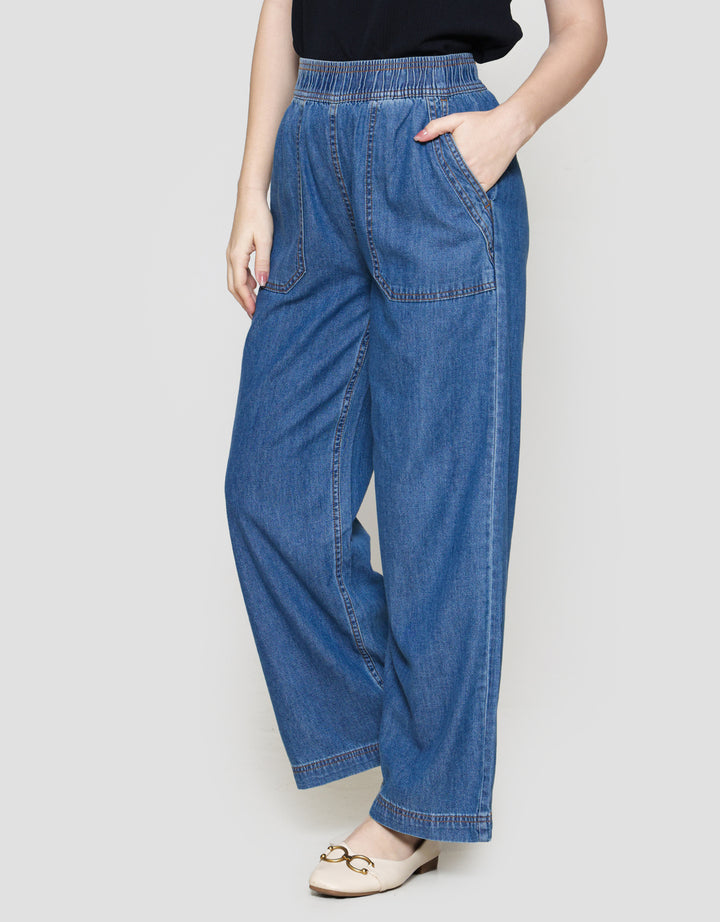 St. Yves Raw Washed Contrast Stitch Celana Denim Wanita
