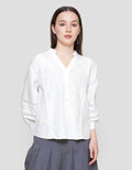 St. Yves Cotton With Lace Insert Blouse Wanita