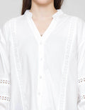 St. Yves Cotton With Lace Insert Blouse Wanita
