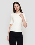 St. Yves Ribbed Knitted Kaos Crop Wanita