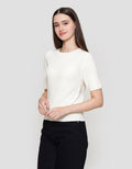 St. Yves Ribbed Knitted Kaos Crop Wanita