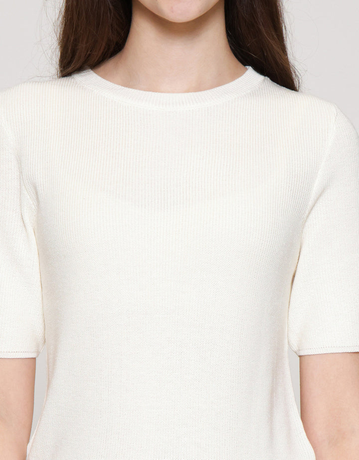 St. Yves Ribbed Knitted Kaos Crop Wanita