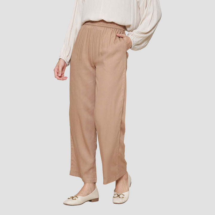 St Yves Relax Twill Viscose Wideleg Celana Panjang Wanita