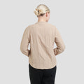 St. Yves V Neck Texture Blouse Wanita