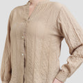 St. Yves V Neck Texture Blouse Wanita