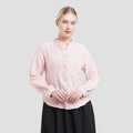 St. Yves V Neck Texture Blouse Wanita