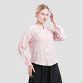 St. Yves V Neck Texture Blouse Wanita