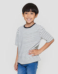 Little M Salur Texture Kaos Oversize Anak Laki-laki